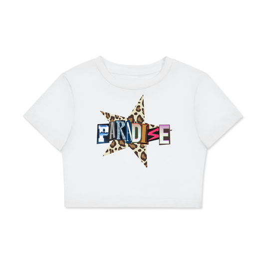 LEOPARD STAR CROP TEE